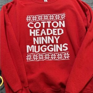 Red Sweater with Festive Print